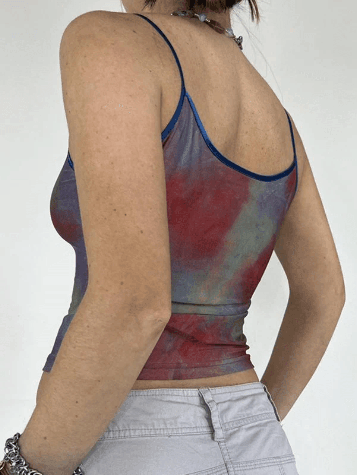 Tie Dye Slim Crop Cami Top