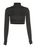 Turtleneck Long Sleeve Crop Top