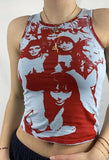 Vintage Girl Graphic Crop Tank Top