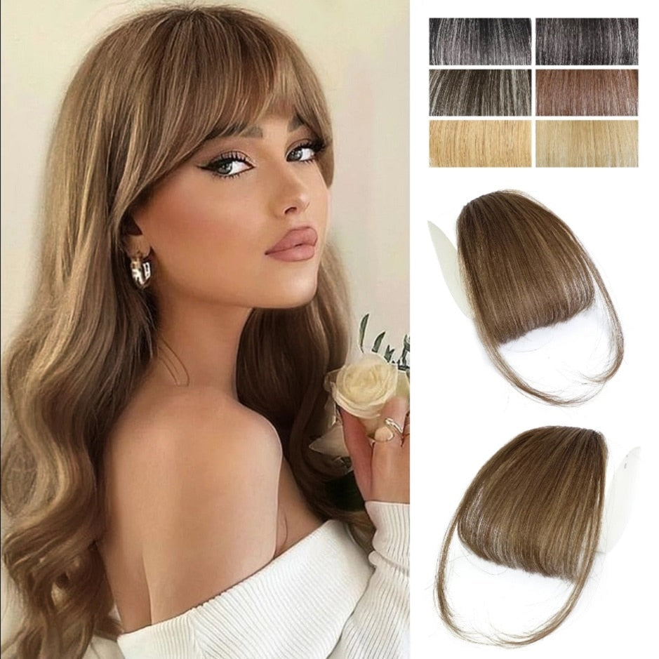 Shangzi Clip In Blunt Bangs Bang Hair Extension Synthetic Wig Fake Fringe Natural Hair Bangs Black L Brown Accessories Fake Hair