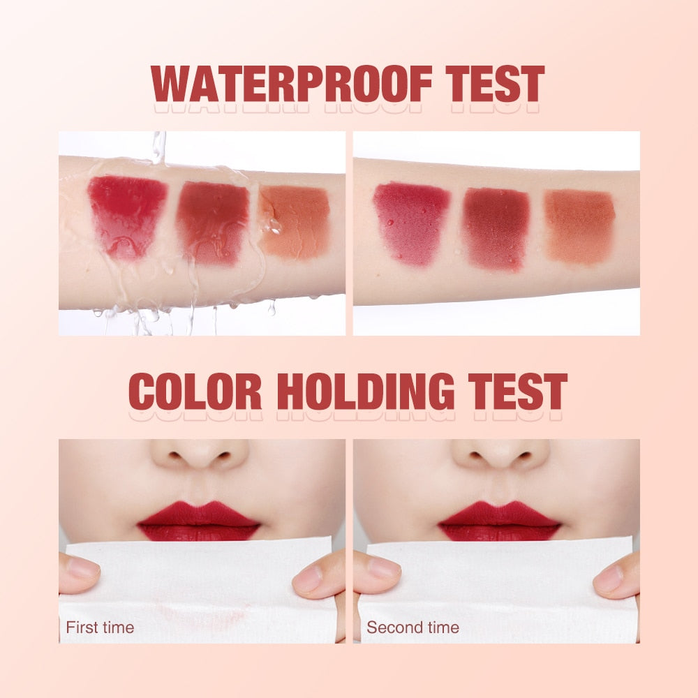12pcs Double-head Lipstick 12 Colors Lip Gloss 2 in 1 Lip Tint Waterproof Long -lasting Red Lip Matte Lipstick