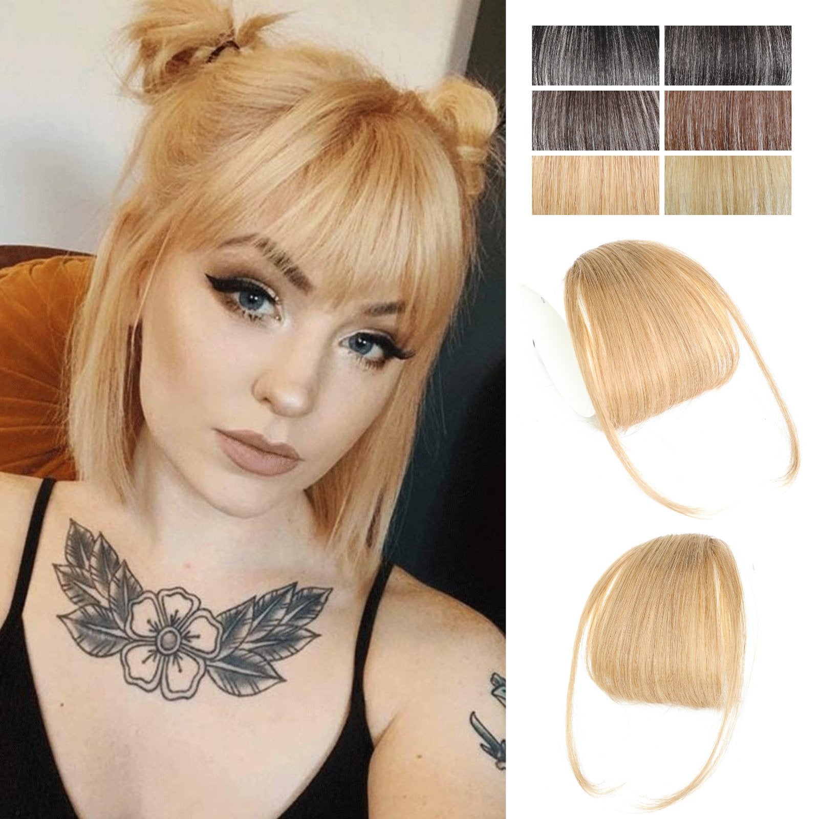 Shangzi Clip In Blunt Bangs Bang Hair Extension Synthetic Wig Fake Fringe Natural Hair Bangs Black L Brown Accessories Fake Hair