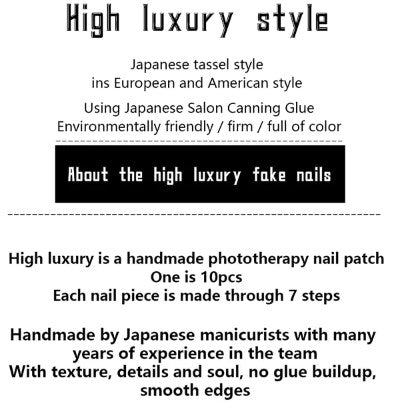 （Handmade Manicures）10 PCS Handmade Fake Nail Patch Pure Desire Wind Flash Diamond Sweet Starry Bow Detachable