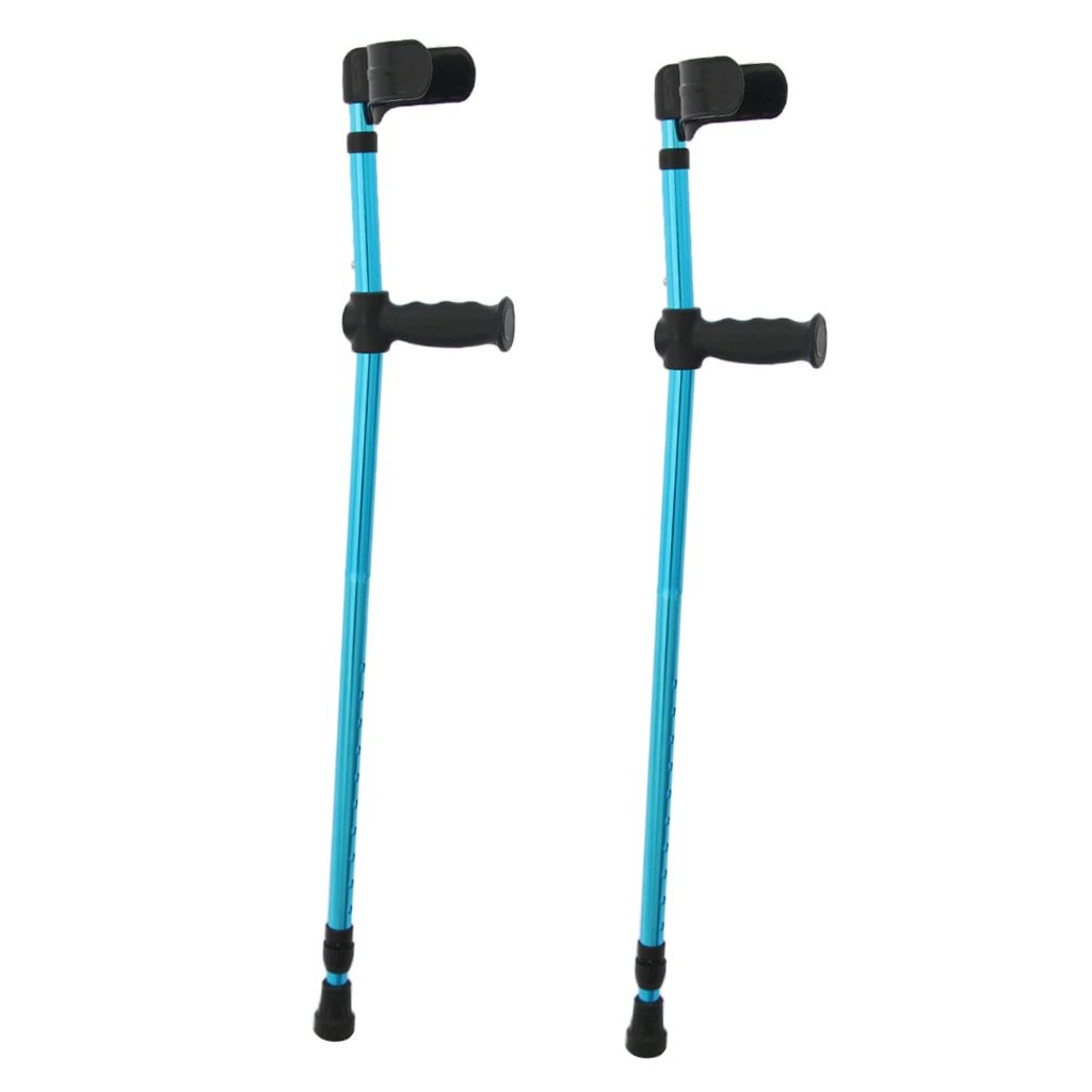 2pcs Aluminum Alloy Elbow Forearm Crutch Walking Stick Cane Adjustable Trekking Pole Collapsible Forearm Elbow Underarm Crutche