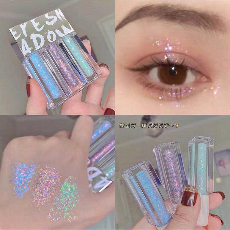 10PCS Liquid Shimmer Glitter Eye Shadow Long Lasting Diamond Metallic Eyeshadow Eye Liner Pen Highlighter Stick Bronzer Cosmetic