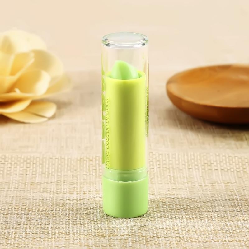 Oklulu 1Pc Temperature Color Changing Lip Balm Lasting Natural Moisturizing Moisture Green Lipstick Korean Makeup Lip Gloss TSLM1