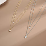 Double Layer Choker Shiny Full Zircon Round Pendants Necklace Gift For Women Wedding Fine Jewelry NK097