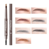 DNM 7 Colors Double-Headed Eyebrow Pencil Natural Not Smudge  Rotating Triangle Eyebrow Pencil With Brush Beauty Tool TSLM2