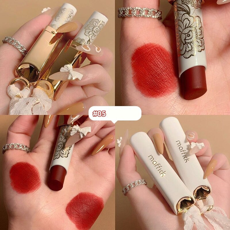 Sweet Lace Velvet Lipstick Matte Long Lasting Waterproof Smooth Lip Makeup Rich Color Easy to Wear Korean Style Lip Cosmetics