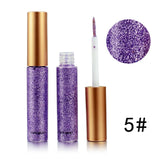 1Pcs Purple Shiny Eye Liner Pen Cosmetics for Women Silver Rose Gold Color Liquid Glitter Eyeliner Makeup Beauty Tools 10Colors