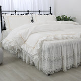 Super Luxury Lace Bedding Set Top Princess Bedding For Queen Bed Linen Ruffle Decorative Duvet Cover Skirt Bed Sheet Bed Set