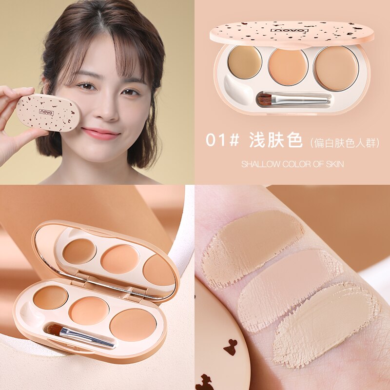 Face Makeup Concealer Cream Waterproof Contouring Bronzer Full Cover Base Makeup Foundation Long Lasting Natural Facial Cometic