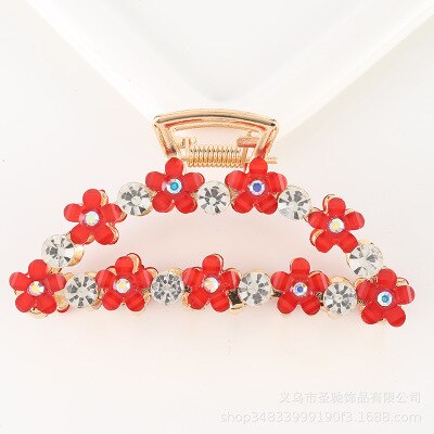 Hair Claw Clip Clamp For Women Girl Flower Floral Rhinestone Pearl Korean Handmade Fashion Head Accessories Mujer Wholesale