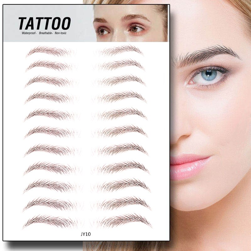 6D Eyebrow Sticker Bionic Brow Semi-Permanent Water Transfer Waterproof Tattoo Eyebrow Embroidery Eyebrow Sticker