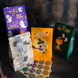 12/24pcs Halloween Paper Candy Box Creative Candy Packaging Bag Favor Gift Boxes Bag Sticker Set For Halloween Party Decoration