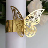 50pcs 10 Colors Butterfly Style Laser Cut Paper Rings Napkins Holders Hotel Birthday Wedding Xmas Party Favor Table Decoration