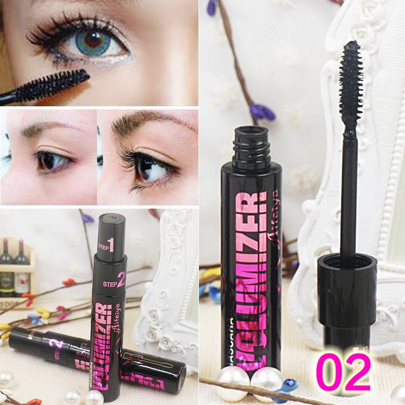 Oklulu 2 IN 1 Max Volume Mascara Black Water-proof Curling And Thick Eye Eyelashes Makeup Lash Extension Cosmetic TSLM1