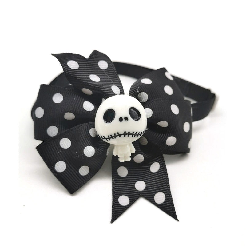 50/100pcs Halloween Pet Products Dog Bow Ties Skull Style Pet Cat Dog Puppy Bowtie Holiday Party Pet Supplies Dog Accessories