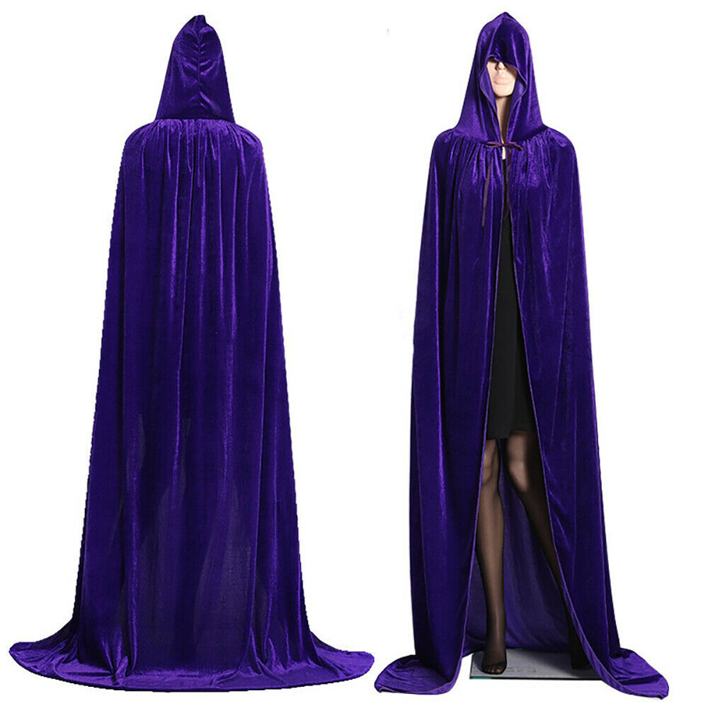 Gothic Hooded Cloak Adult Elf Witch Long Purim Carnival Halloween Cloaks Capes Robe Larp Women Men Vampires Grim Reaper Party