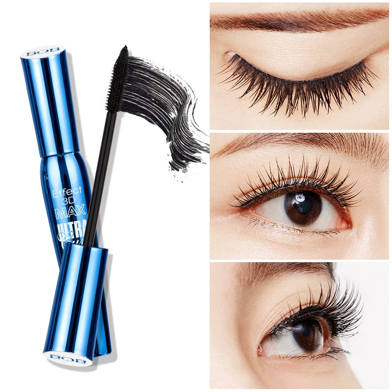 Oklulu 3D Fiber Lashes Mascara Makeup Ink Gel Natural Fibers Waterproof Lengthening Curling Eyelash Mascara Eye Cosmetic TSLM1