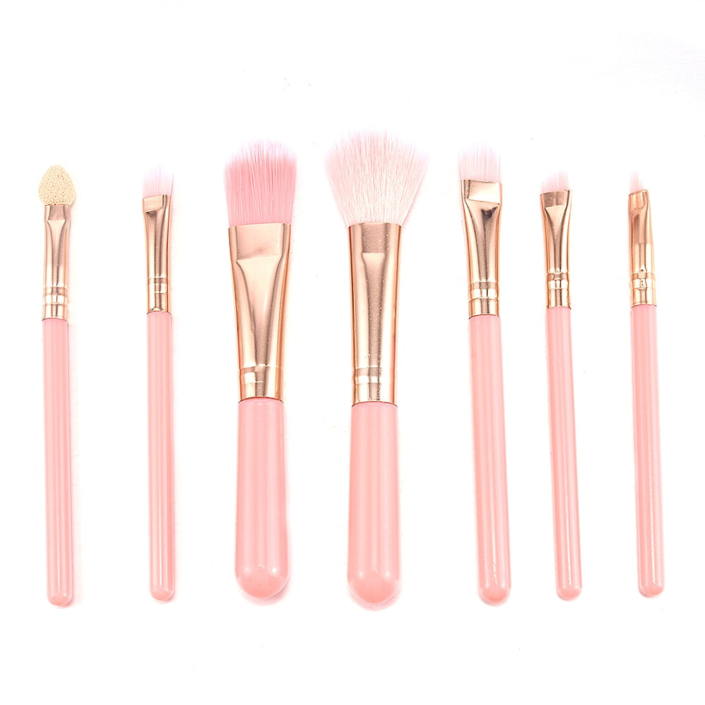 Makeup Brushes Set Face Cosmetic Eye Shadow Blush Brush Make Up Brush Shadow Foundation Blush Oblique eyebrow brush Tool 7Pcs