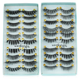 10 Pairs 3D Faux Mink False Eyelashes  Mixed Styles Winged Criss-cross Fluffy Wispies Lashes Eye Makeup Beauty Handmade Lashes