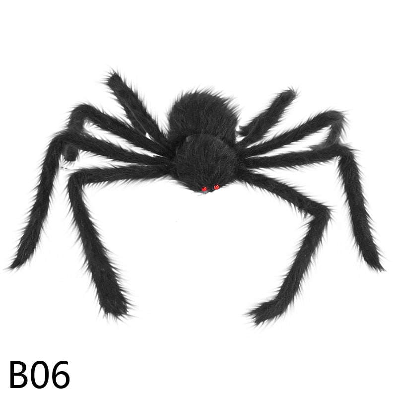 1pcs 75cm Halloween Giant Spider Scary Red Eyes Animal Bar Haunted House Garden Home Halloween Horror Decoration