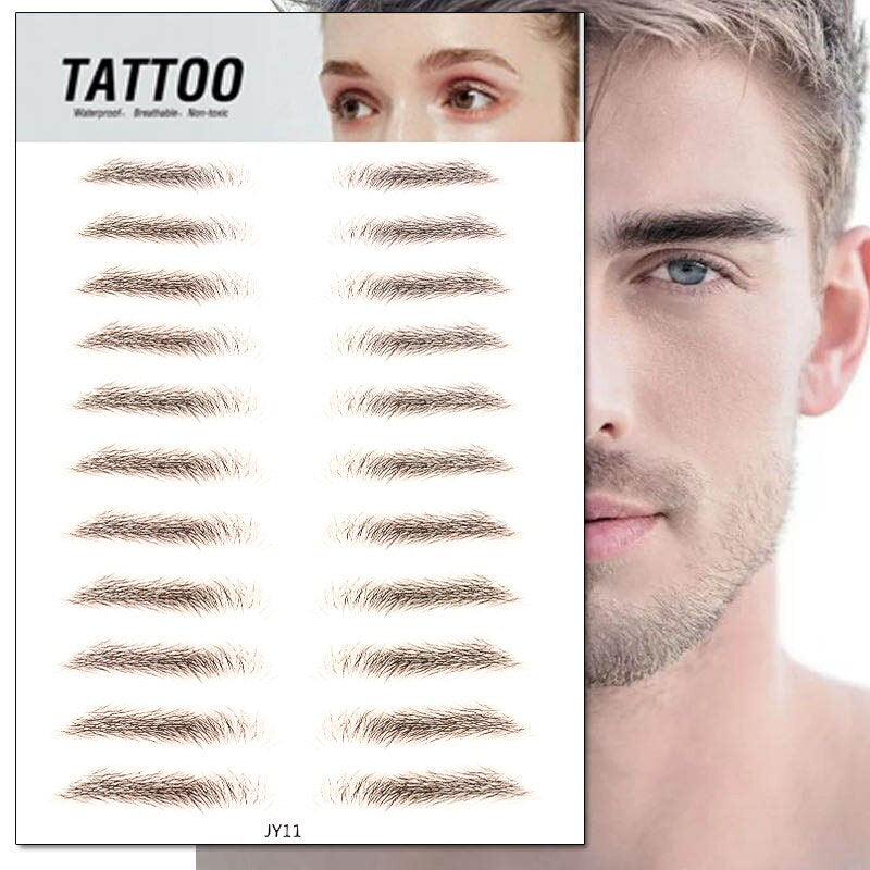 6D Eyebrow Sticker Bionic Brow Semi-Permanent Water Transfer Waterproof Tattoo Eyebrow Embroidery Eyebrow Sticker