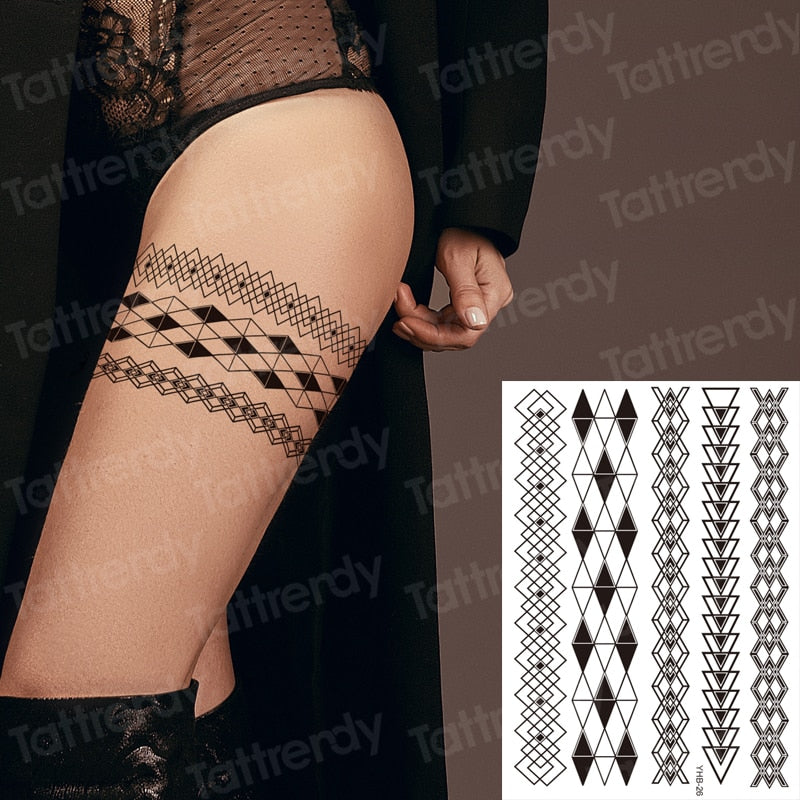 stockings tattoo black henna lace paste sexy legging tatoo legs thigh big size tattoo for women girls wedding body decal water