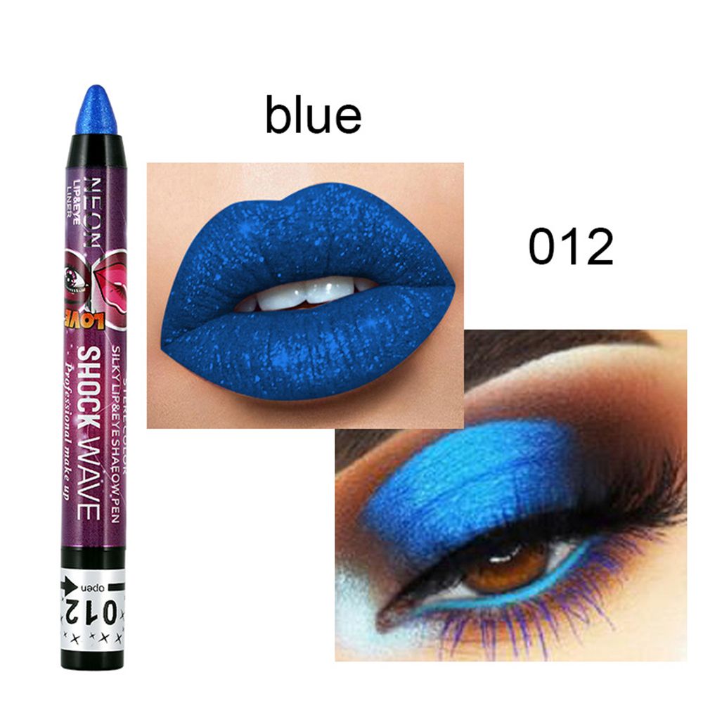 Waterproof 2 In 1 Eyeshadow Stick Pencil & Lip Pen Long-lasting Colored Gradient Shimmer Eyeshadow Highlighter Makeup