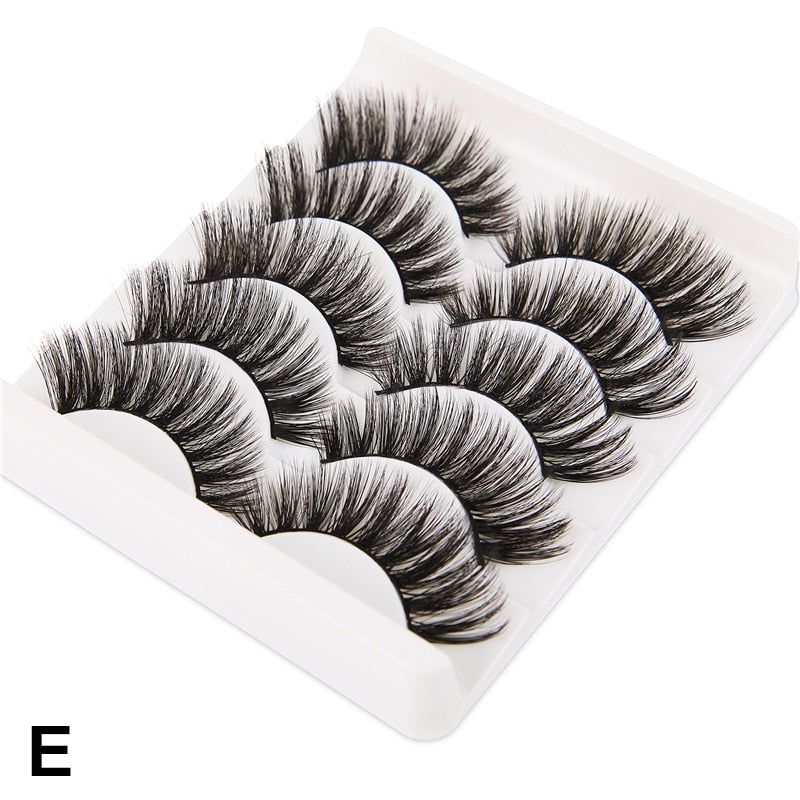 5 Pairs False Eyelashes Imitation Mink Hair Handmade Fluffy Wispy Natural Long Lashes No cruelty Eye Lash Extension Makeup Tools