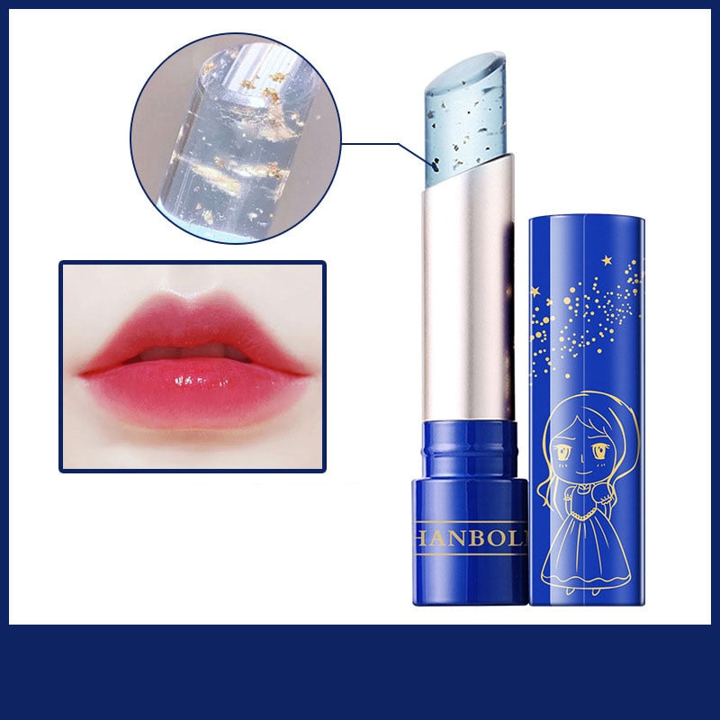 1pcs Jelly Lip Balm Gold Foil Magic Color Changing Makeup Lipsticks Long-lasting Cosmetic Moisturizing Nourishing Lip Care Balm