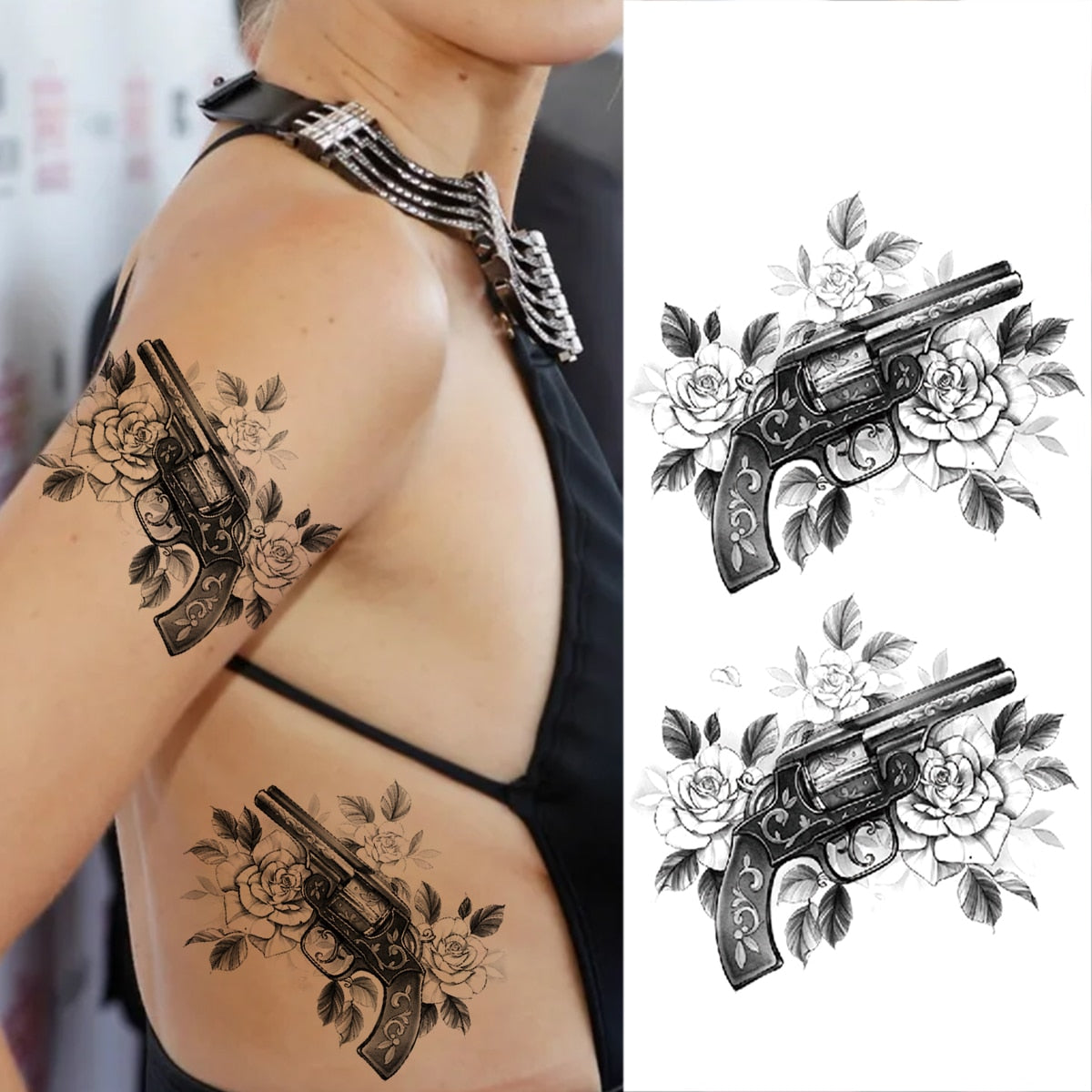 Halloween Skull Flower Temporary Tattoos For Kids Men Women Spider Wizard Clown Fake Tattoo Stickers Unique skeleton Tatoos