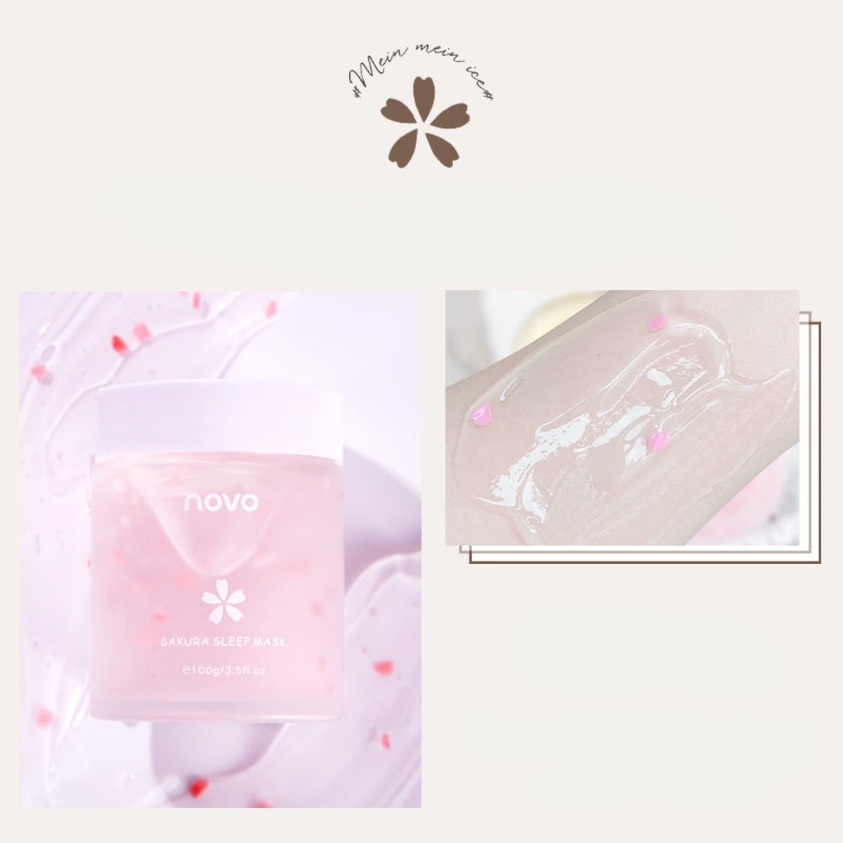 Natural Flower Petals Sleeping Facial Mask Moisturizing Nourishing Repair Anti-aging Brighten Skin Summer Ice Mask Skin Care