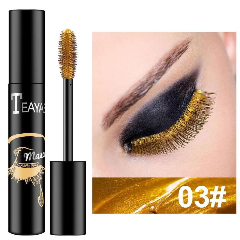 Color Mascara Waterproof And Quick Dry Not Blooming Blue Long Black Gold Mascara Color Curling Purple Eyelash Lengthen U9U2