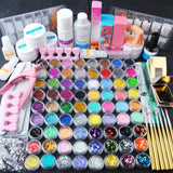 COSCELIA Nail Acrylic Liquid Glitter Powder Manicure Set UV Gel Nail Art Tools Acrylic Nail Kit Brush Fake Nails Supplies Sets