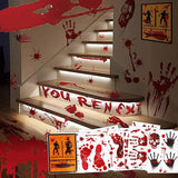 Halloween Decoration Horrible Bloody Handprint stickers Halloween Window Wall Clings Floor Decals Stickers Halloween party props