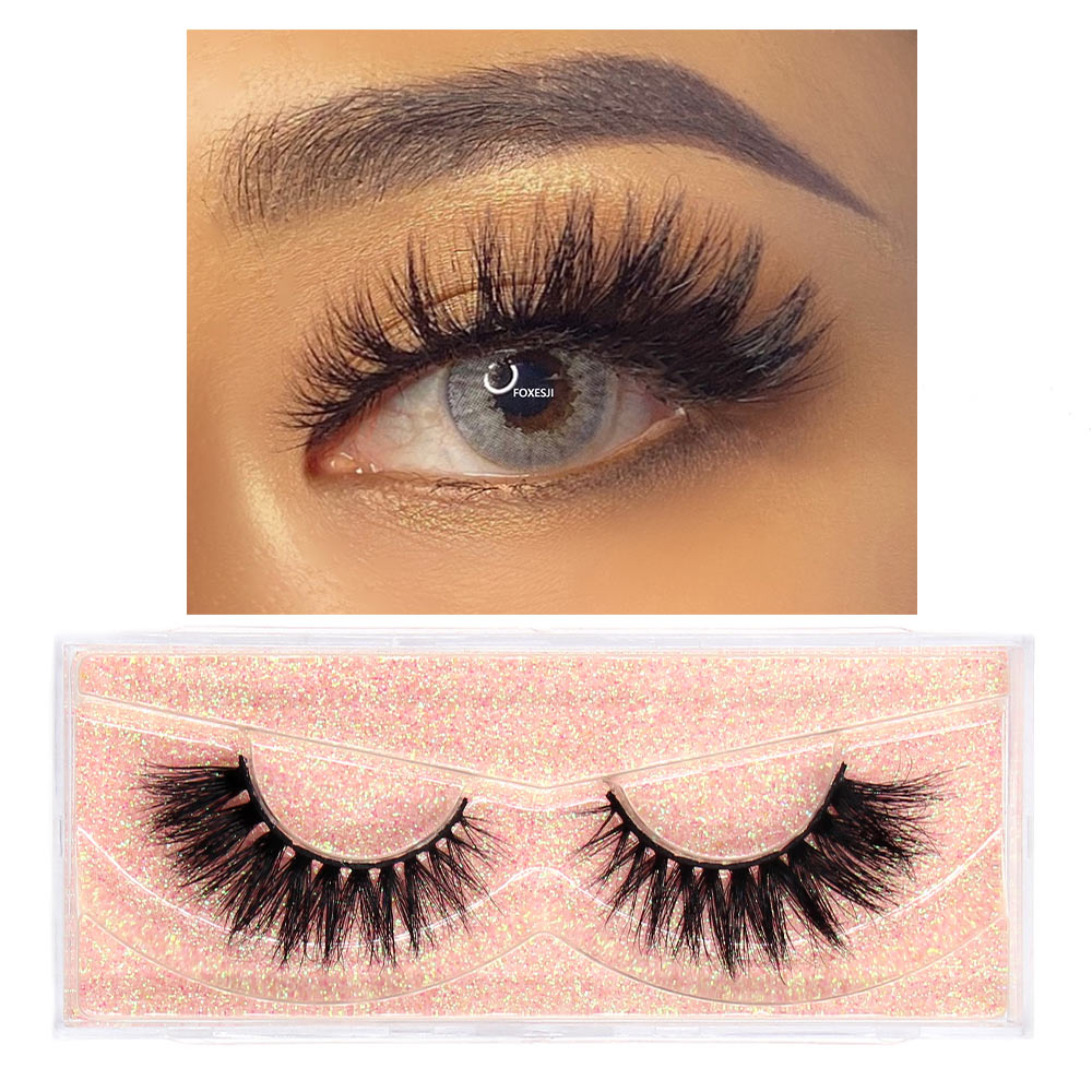 FOXESJI Eyelashes Makeup Mink Lashes 3D Fluffy Cruelty free Natural Mink Lashes Cross Volume False Eyelashes Eyelash Extension