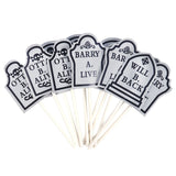 12pcs Halloween Tombstones Cake Toppers Dessert Food Picks Cake Decoration Halloween Party Cupcake Baking Tombstone cake Toppers