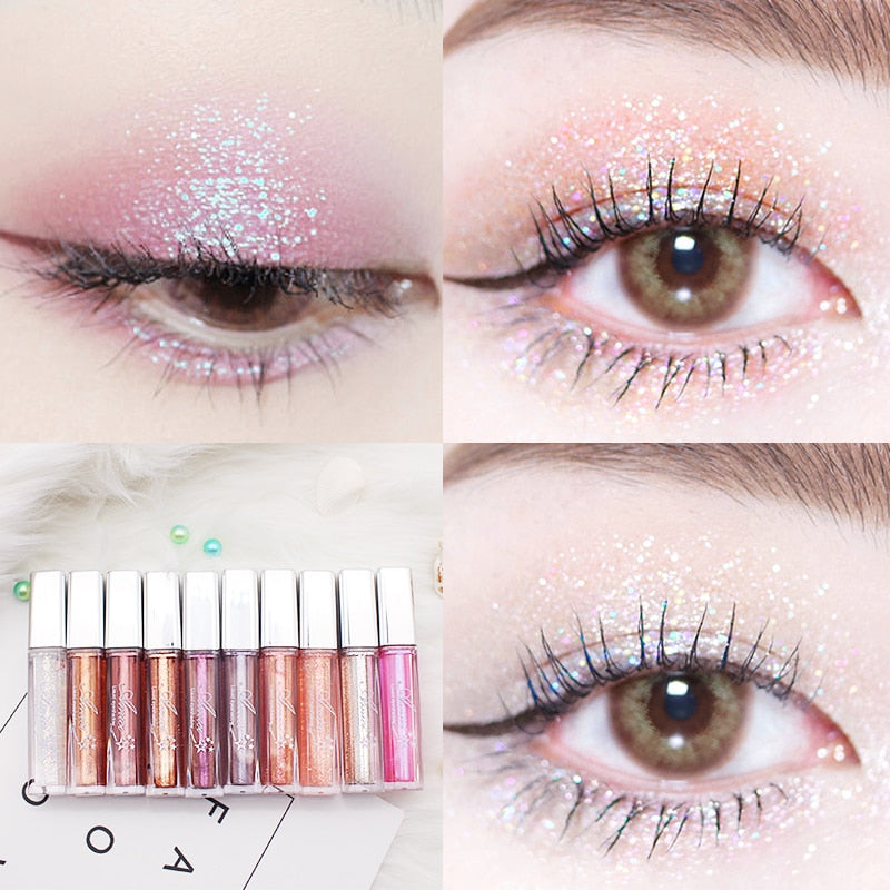 10 Color Diamond Eye Shadow Nude Metal Shimmer Glow Glitter Single Liquid Eyeshadow Makeup Pigment Accessorices Beauty Cosmetics