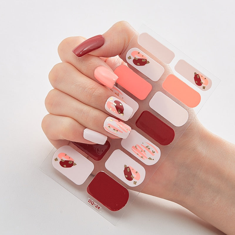 Four Sorts 0f Nail Stickers Nail Wraps DIY Self Adhesive Nail Sticker Self Adhesive Nail Sticker Full Cover Nail Stickers Shiny