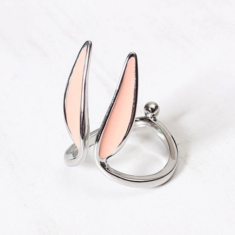 Opening Vintage Chic Handmade Rabbit Finger Rings Bunny Animal Rabbit Ear Carrot Moon Knuckles Rings for Women Girls Charm Gifts