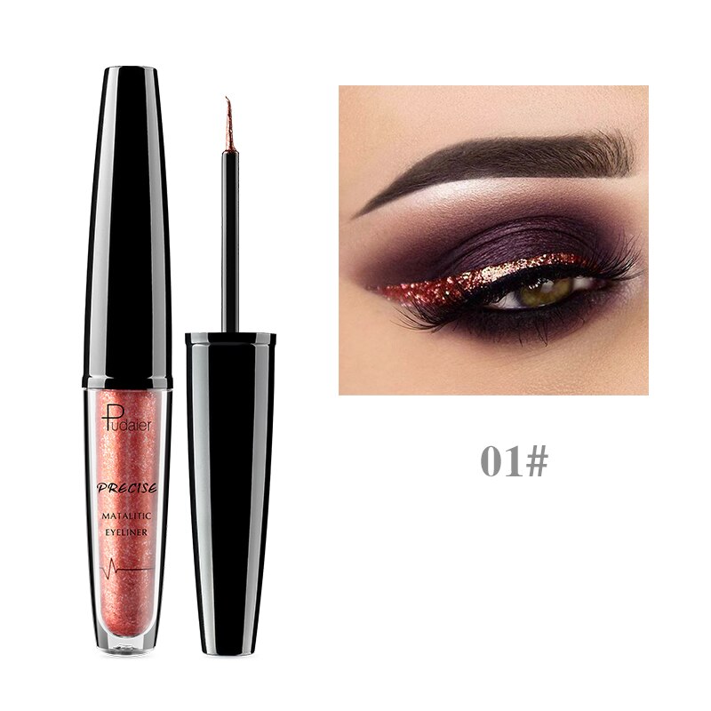 16 color Professional Shiny Eye Liner Pen Cosmetics for Women Silver Rose Gold Color Liquid Glitter Eyeliner Makeup Beauty Tools