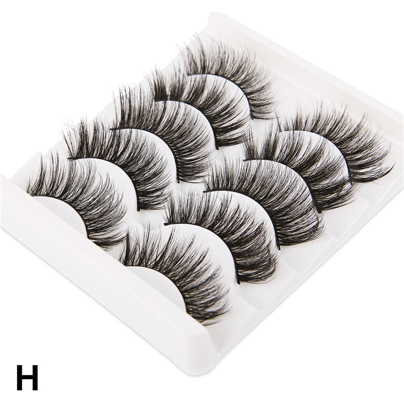 5 Pairs False Eyelashes Imitation Mink Hair Handmade Fluffy Wispy Natural Long Lashes No cruelty Eye Lash Extension Makeup Tools