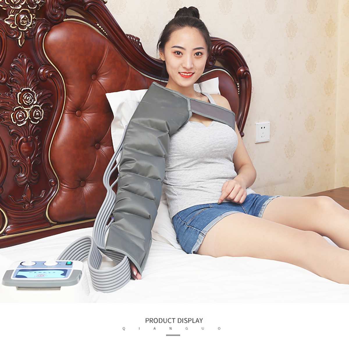 Leg Air Compression Massager Vibration Infrared Therapy Leg Arm Waist Pneumatic 8 Cavity Air Wraps Relax Pain Relief