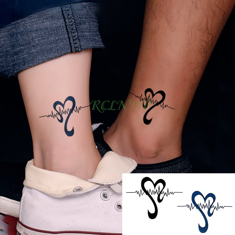 Waterproof Temporary Tattoo Sticker Wave Love Heart Fake Tatto Flash Tatoo Tatouage Wrist Foot Hand Neck For Girl Women Men