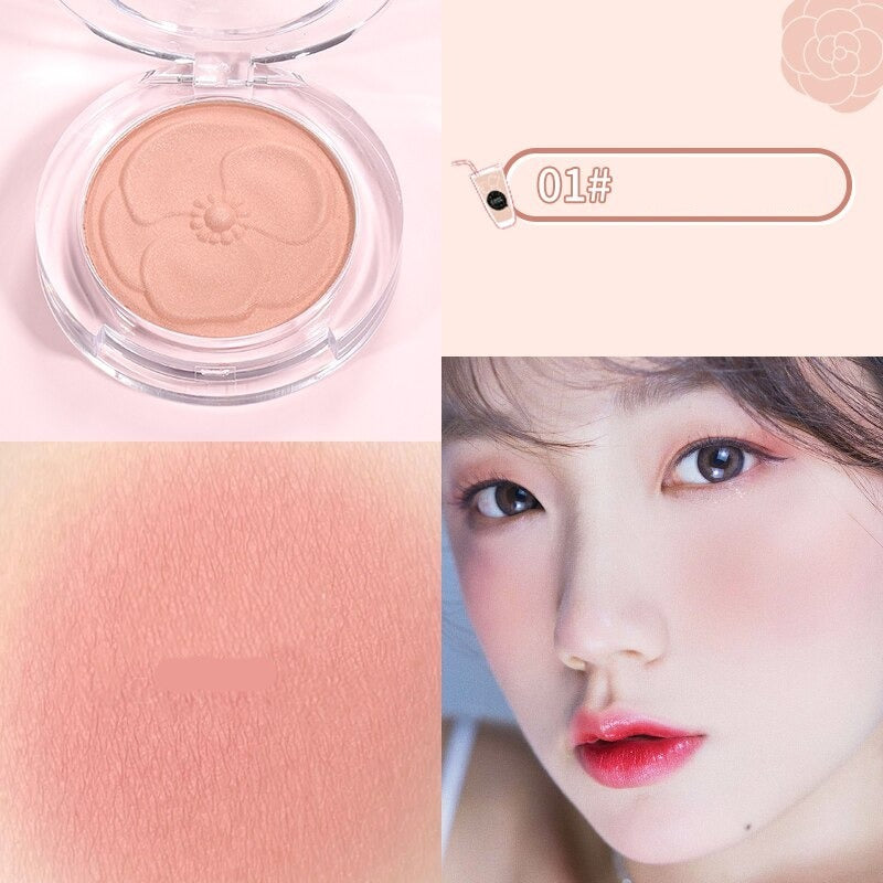 Pretty Flower Blusher Powder Face Makeup Cheek Blusher Minerals Palette Natural Soft Touch Long Lasting Waterproof Cosmetics