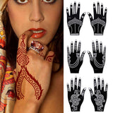 2Pcs/Set Temporary Tattoo Stencil 27 Designs Body Art Men Women Indian Henna Pattern Beauty Waterproof Fake Arm Hand Reuse Tatoo