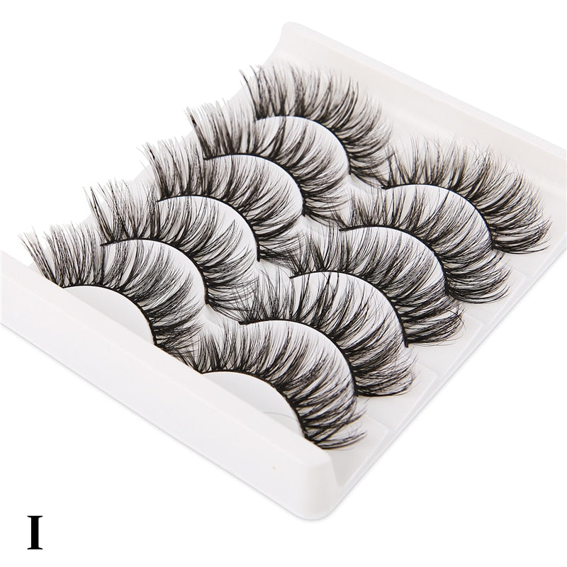 5 Pairs False Eyelashes Imitation Mink Hair Handmade Fluffy Wispy Natural Long Lashes No cruelty Eye Lash Extension Makeup Tools