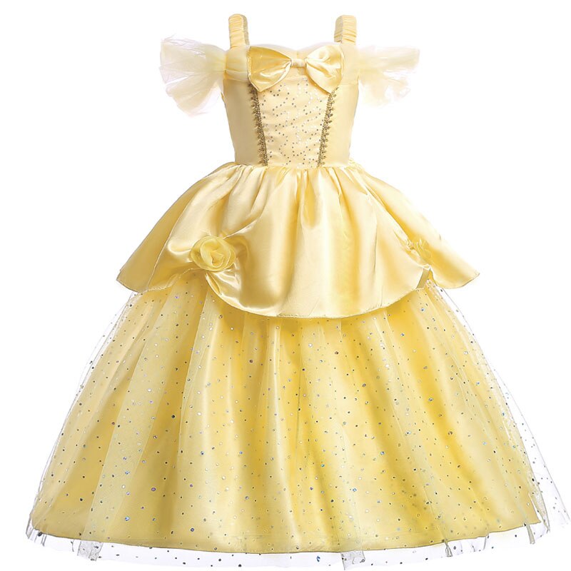 Girls Christmas Costume Kids Rapunzel Elsa Anna Unicorn Belle Cinderella Dress Child Birthday Princess Party Costume